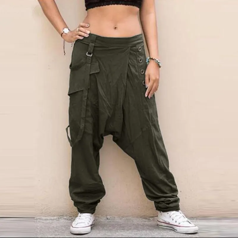 Women's Casual Polyester Loose Elastic Waist Joggers