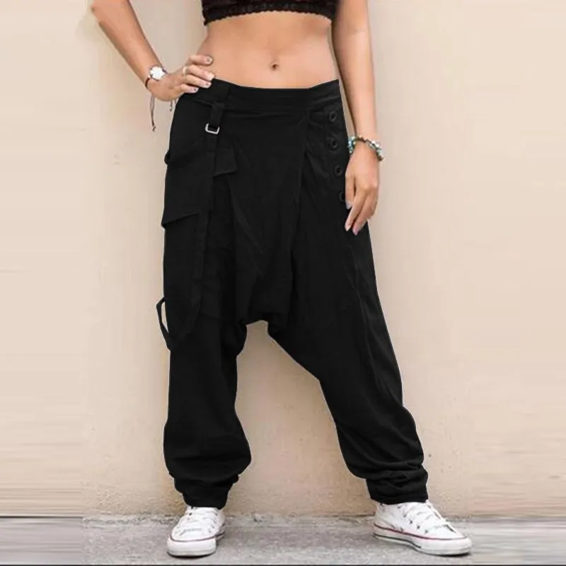 Women's Casual Polyester Loose Elastic Waist Joggers