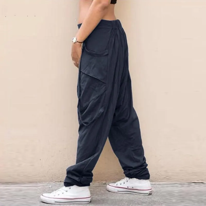 Women's Casual Polyester Loose Elastic Waist Joggers