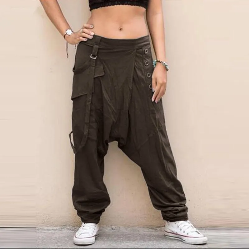Women's Casual Polyester Loose Elastic Waist Joggers