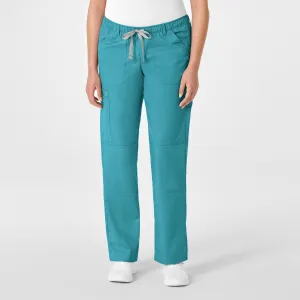 WonderWORK Women's Straight Leg Cargo Scrub Pant - Teal Blue